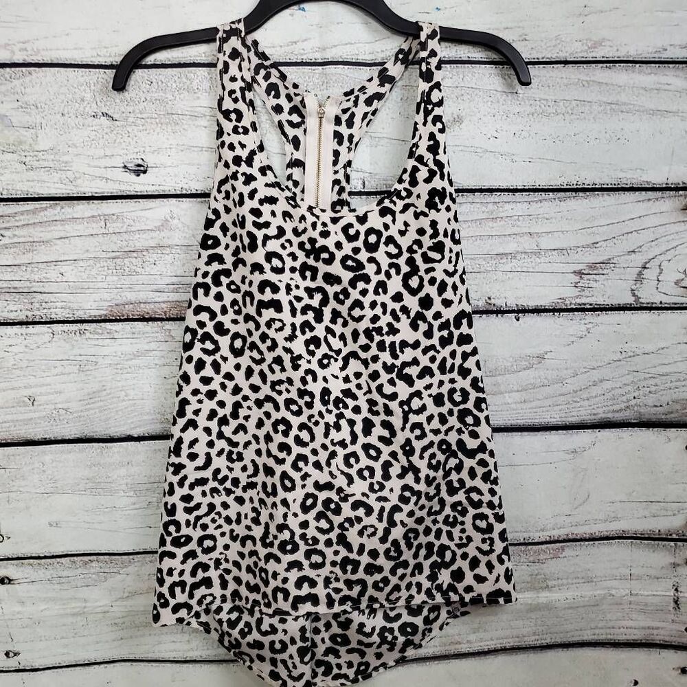 Ambiance Leopard Print Racerback Tunic in Black and Cream